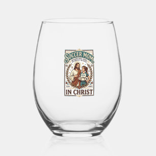 Jesus Volleyball Softball Soccer Vintage Shirt Chr Stemless Wine Glass