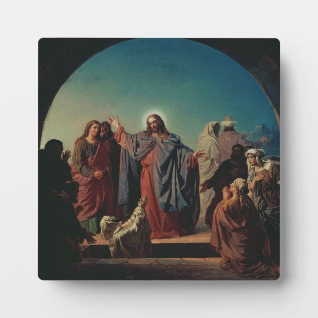 Jesus Wakes Lazarus Biblical Art Devotional Plaque (Front)