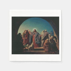 Jesus Wakes Lazarus by Robert Wilhelm Ekman Napkin