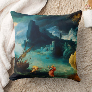 Jesus Walking on the Sea of Galilee Paul Bril 1590 Cushion