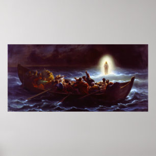 Jesus Walking on the Water, Amedee Varin Poster