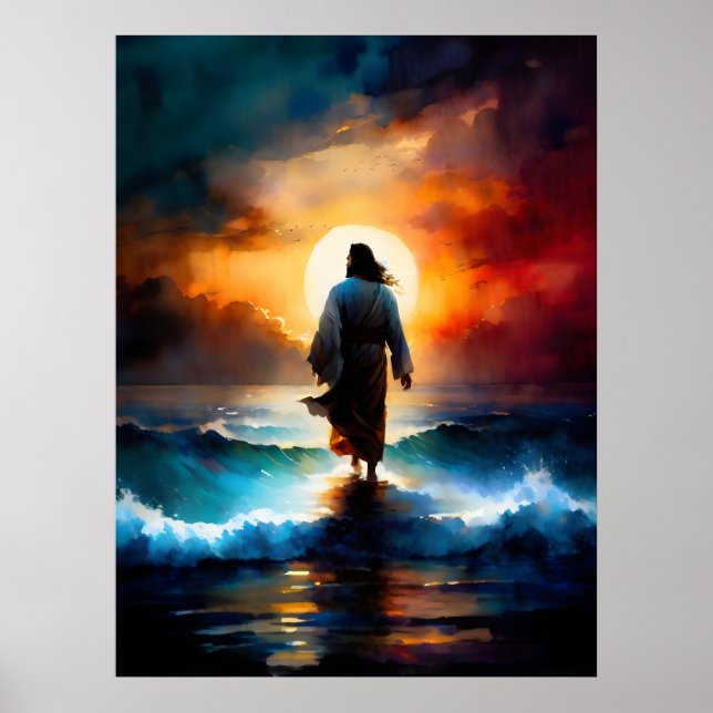 Jesus Walking On The Water Poster (Front)