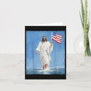 Jesus Walking On Water 4th Of July  Card