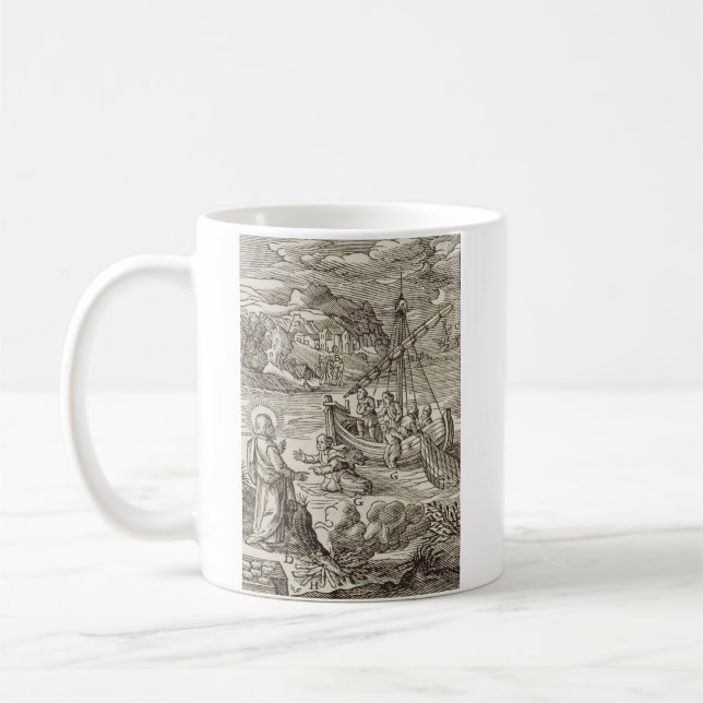 Jesus walking on water coffee mug (Left)