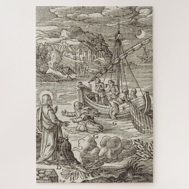 Jesus walking on water jigsaw puzzle (Vertical)