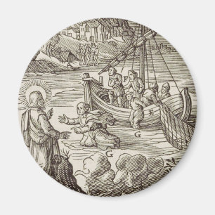 Jesus walking on water magnet