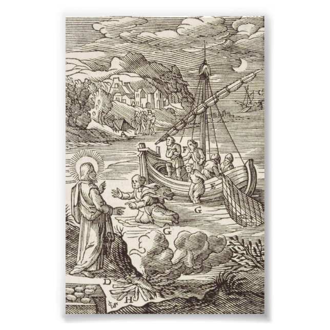 Jesus walking on water photo print (Front)