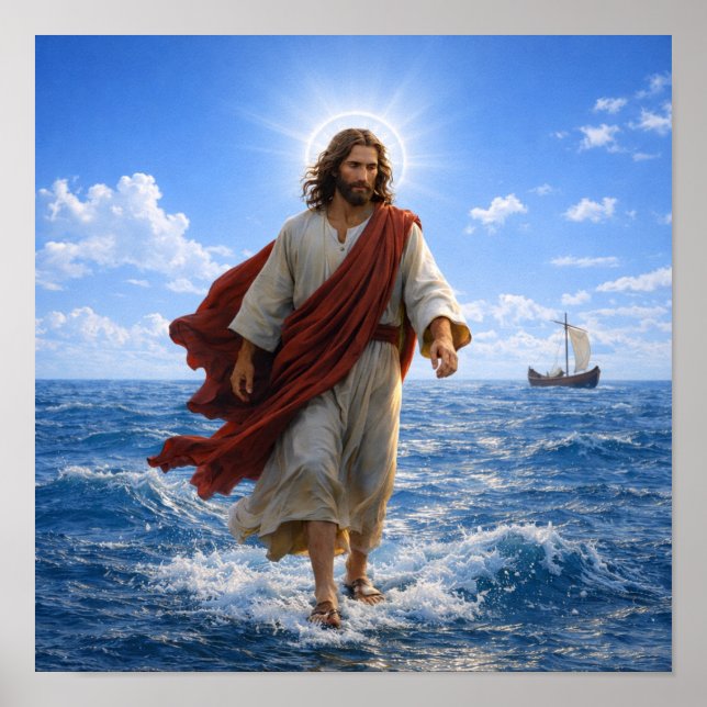 Jesus Walking on Water Poster (Front)
