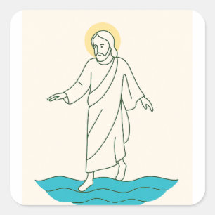 Jesus Walking on Water Sticker