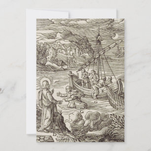 Jesus walking on water thank you card