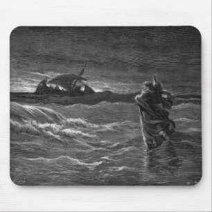 Jesus Walks on Water Mouse Pad