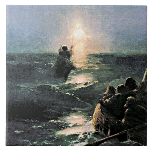 Jesus Walks on Water Tile (Front)