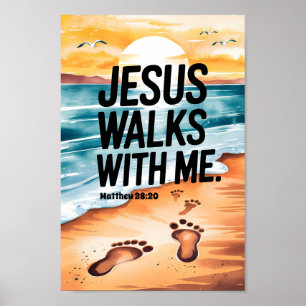 Jesus Walks with Me Christian Nursery Wall Art