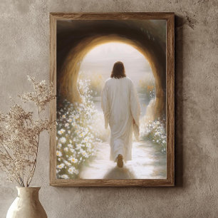 Jesus Wall Art, Resurrected Christ Impressionist Poster