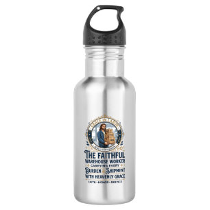 Jesus Warehouse Logistics Graphic Tee Christian Ar 532 Ml Water Bottle