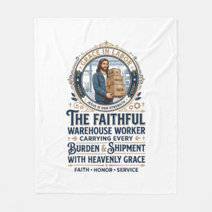 Jesus Warehouse Logistics Graphic Tee Christian Ar Fleece Blanket