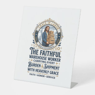 Jesus Warehouse Logistics Graphic Tee Christian Ar Pedestal Sign