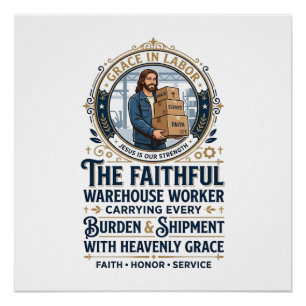 Jesus Warehouse Logistics Graphic Tee Christian Ar Poster
