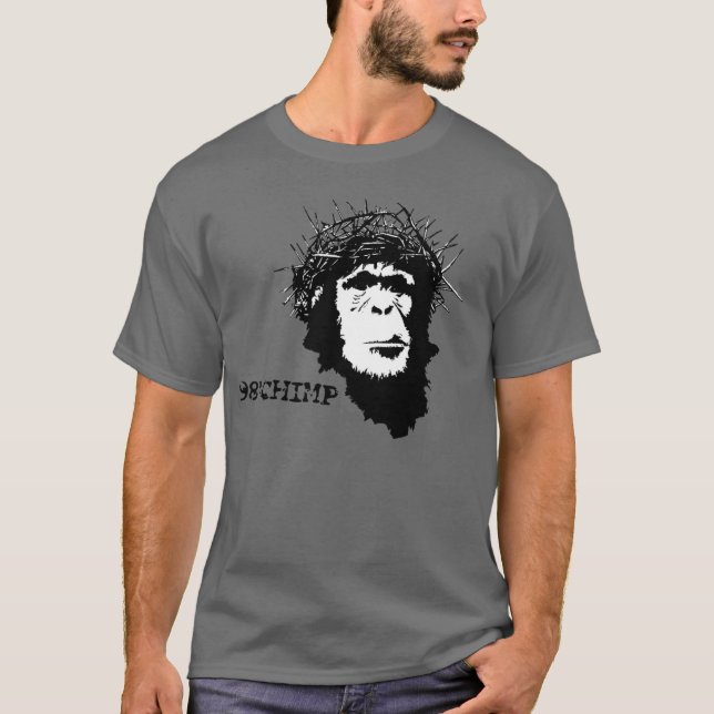 Jesus was 98% Chimp atheist shirt (Front)