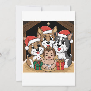 Jesus was born yorkies adoring invitation