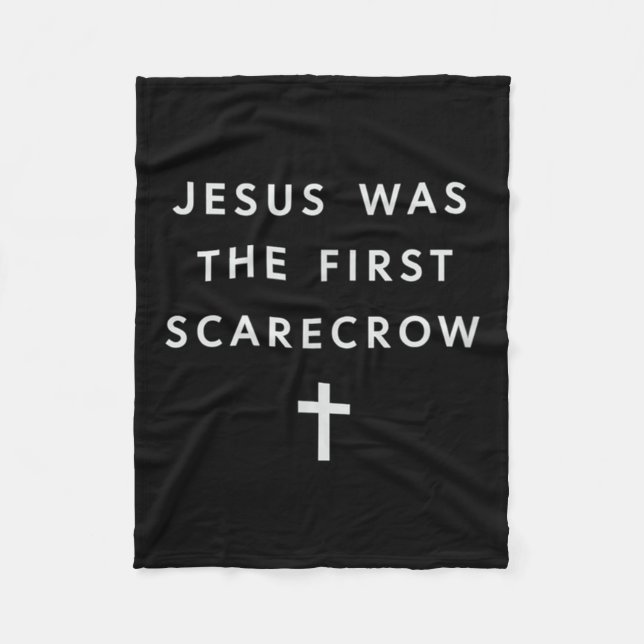 Jesus Was The First Ecrow – Minimalist Christian S Fleece Blanket (Front)