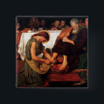Jesus Washing Peter's Feet 15 Cm Square Badge<br><div class="desc">Jesus Washing Peter's Feet magnet. Ford Madox Brown,  artist,  1876.</div>