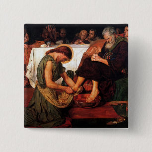 Jesus Washing Peter's Feet 15 Cm Square Badge