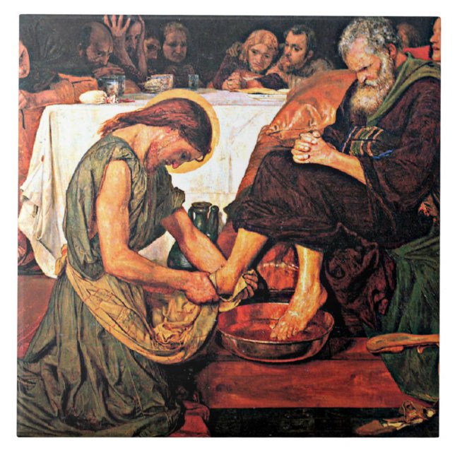 Jesus Washing Peter's Feet (2) Tile (Front)