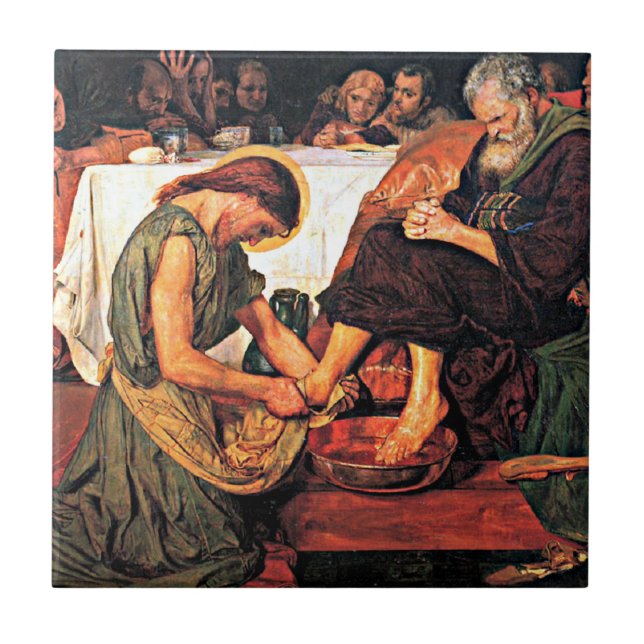 Jesus Washing Peter's Feet Tile (Front)