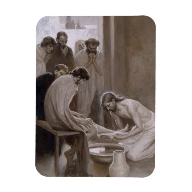 Jesus Washing the Feet of His Disciples Magnet (Vertical)