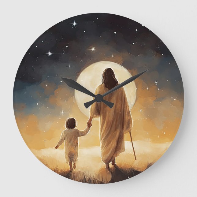 Jesus Watch, Bible, Wall Clock, Christianity Large Clock (Front)