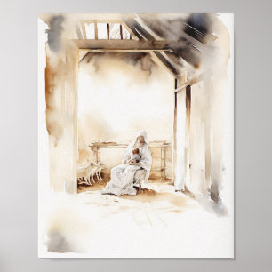 Jesus Watercolor Art Print - Serene Religious Home