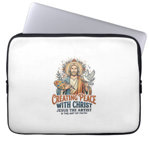 Jesus Watercolor Hobby T-Shirt Inspirational Faith Laptop Sleeve