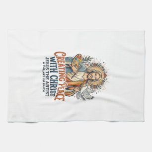 Jesus Watercolor Hobby T-Shirt Inspirational Faith Tea Towel