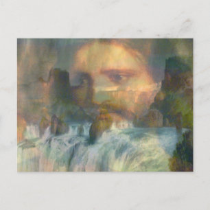 Jesus, Waterfalls & Rainbow Postcard