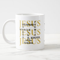 Jesus Waymaker Monogram Christian Coffee Mug