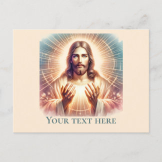 Jesus Welcoming Hands Watercolor Postcard