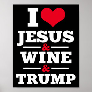 Jesus Wine Trump Religious Christian Faith Mum Gif Poster