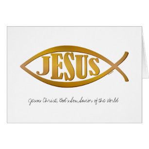 Jesus with Christian Fish Symbol