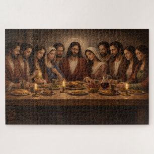 Jesus With Family And Mary Magdalene Supper  Jigsaw Puzzle