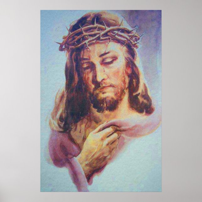 Jesus with his arms up on his chest poster (Front)