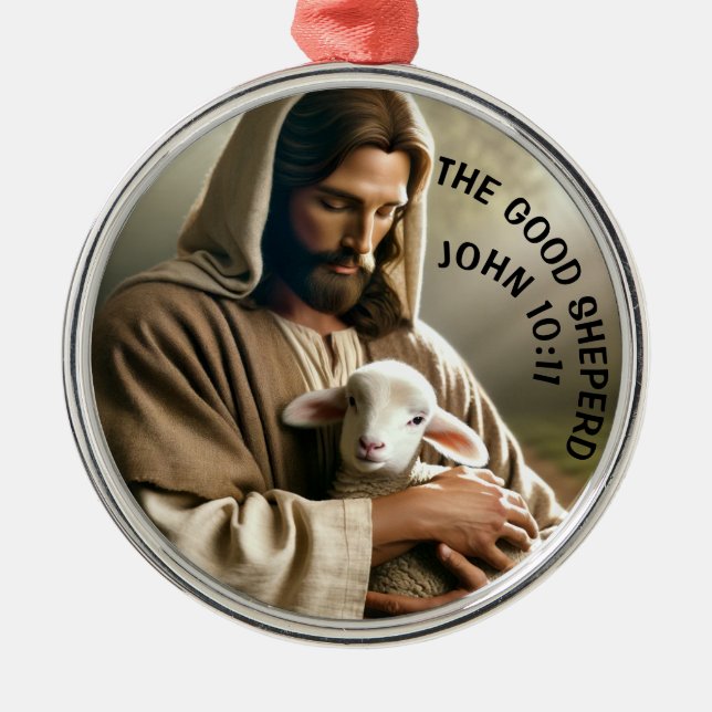 JESUS WITH LAMB CHRISTMAS ORNAMENT (Front)