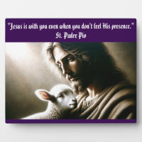 Jesus With Lamb Tabletop Plaque with Easel