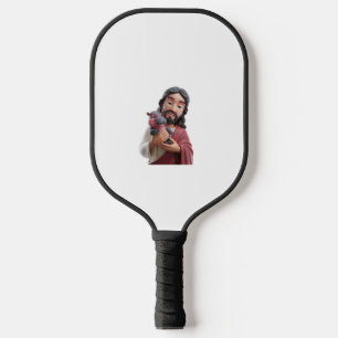 Jesus with Moo Deng_ The Pygmy Hippo of Faith Fun Pickleball Paddle