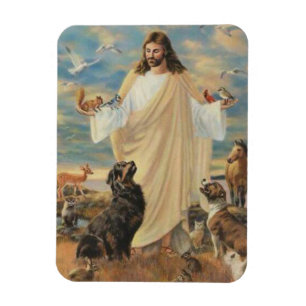 Jesus With The Animals Magnet