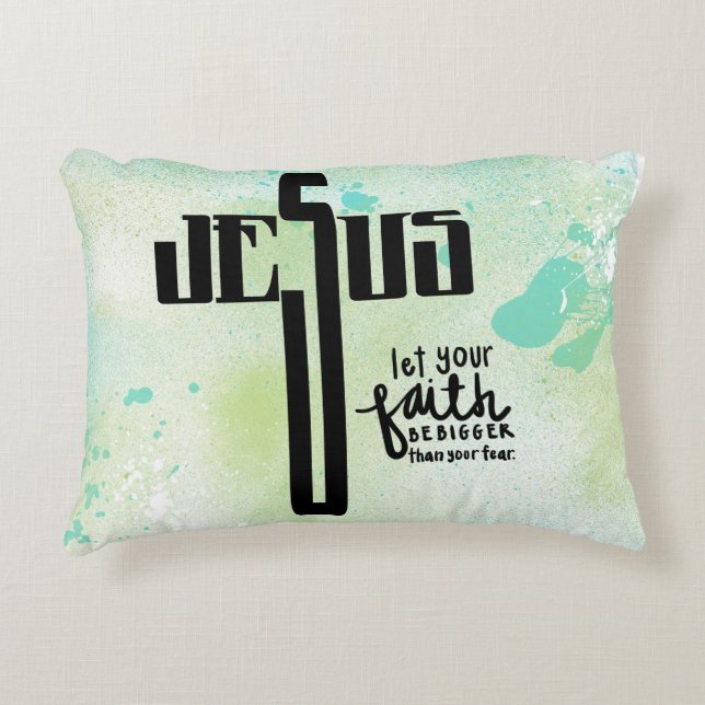 Jesus Word Art Decorative Cushion (Front)