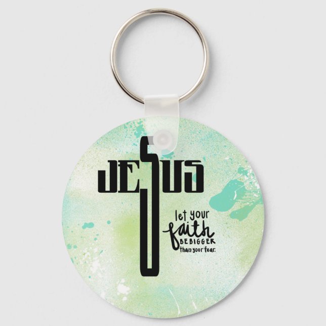 Jesus Word Art Key Ring (Front)