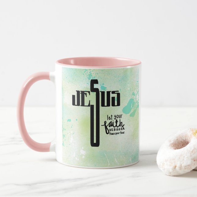 Jesus Word Art Mug (With Donut)