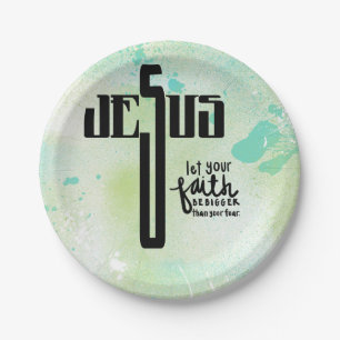 Jesus Word Art Paper Plate