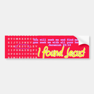 Jesus Word Search Puzzle Bumper Sticker